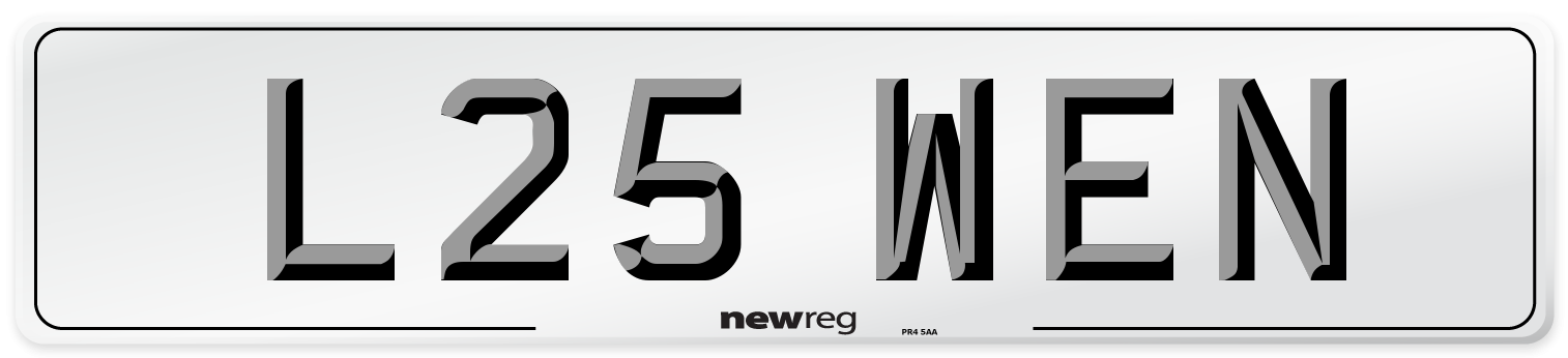 L25 WEN Number Plate from New Reg